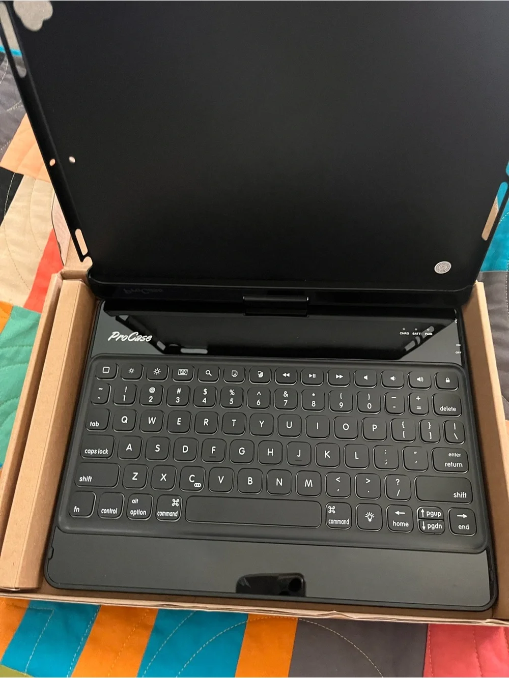 Black Keyboard Case for Tablets - Protective Folio with Built-in Keyboard